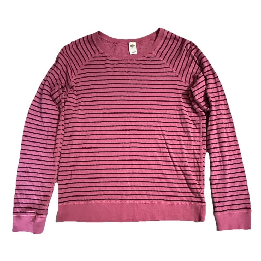 Marine Layer Women's Small Pink Striped Long Sleeve Pullover